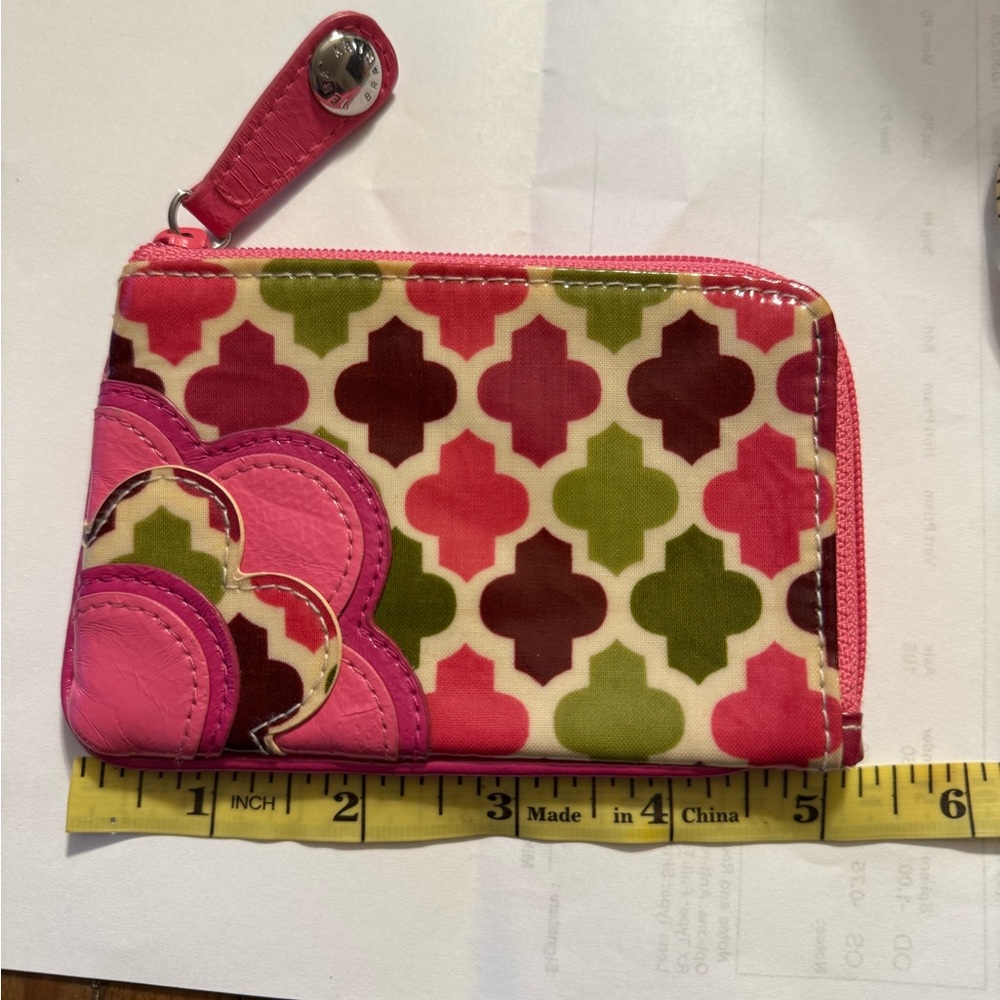 Vera Bradley Pink and Green Patterned Wallet